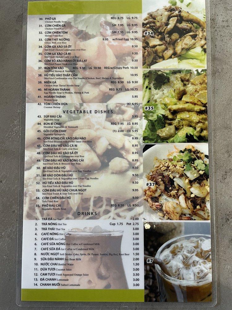 Carta de Tu Hai Restaurant, Haltom City