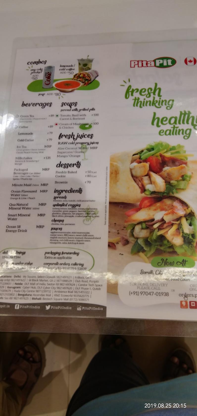 Menu at Pita Pit, Hyderabad, 4F - FC - 13