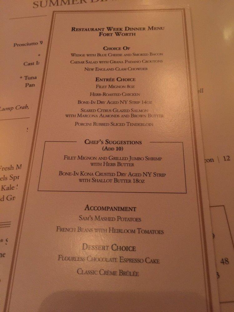 Menu at The Capital Grille pub & bar, Fort Worth