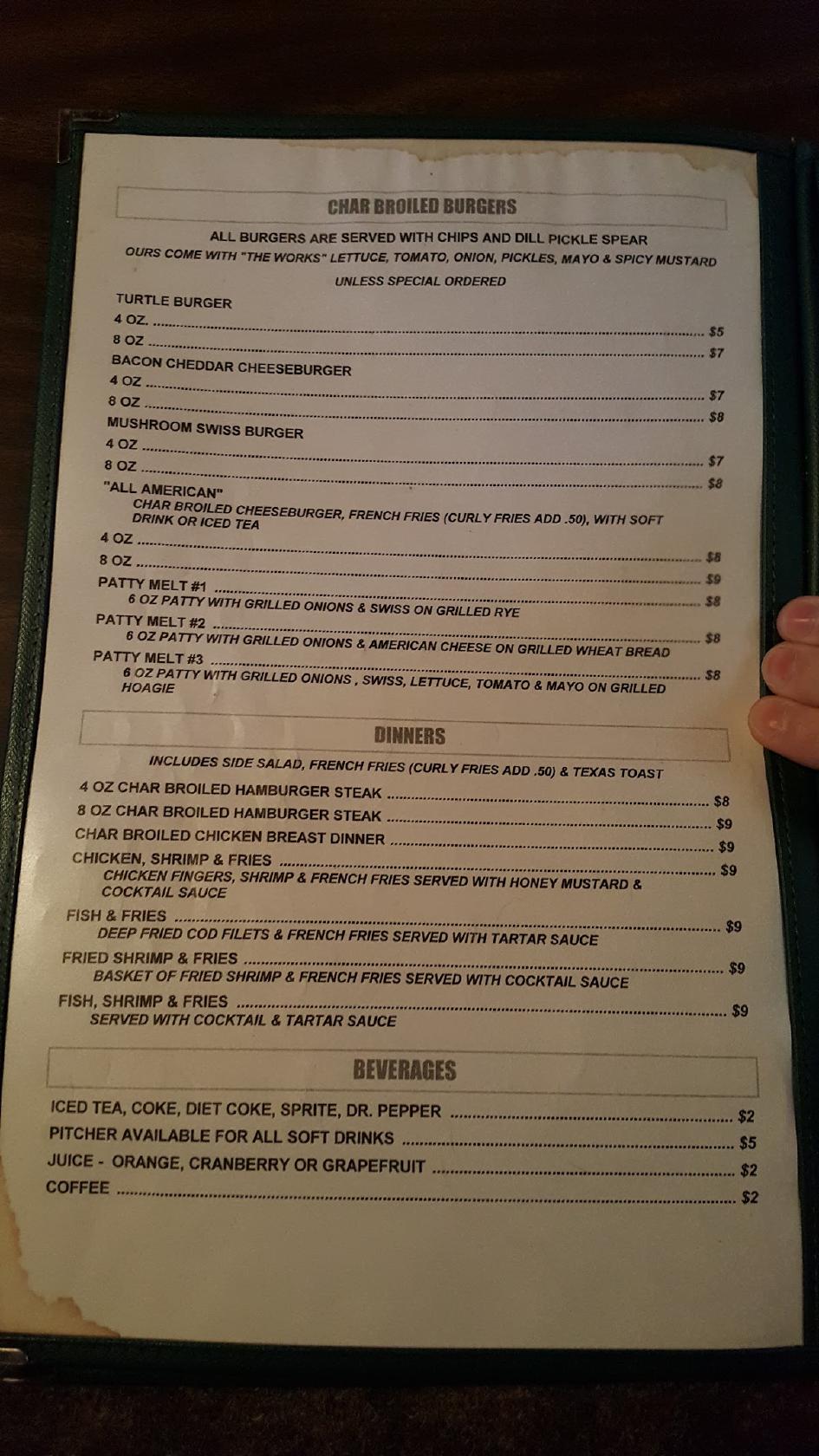Menu at Thirsty Turtle pub & bar, Huntsville
