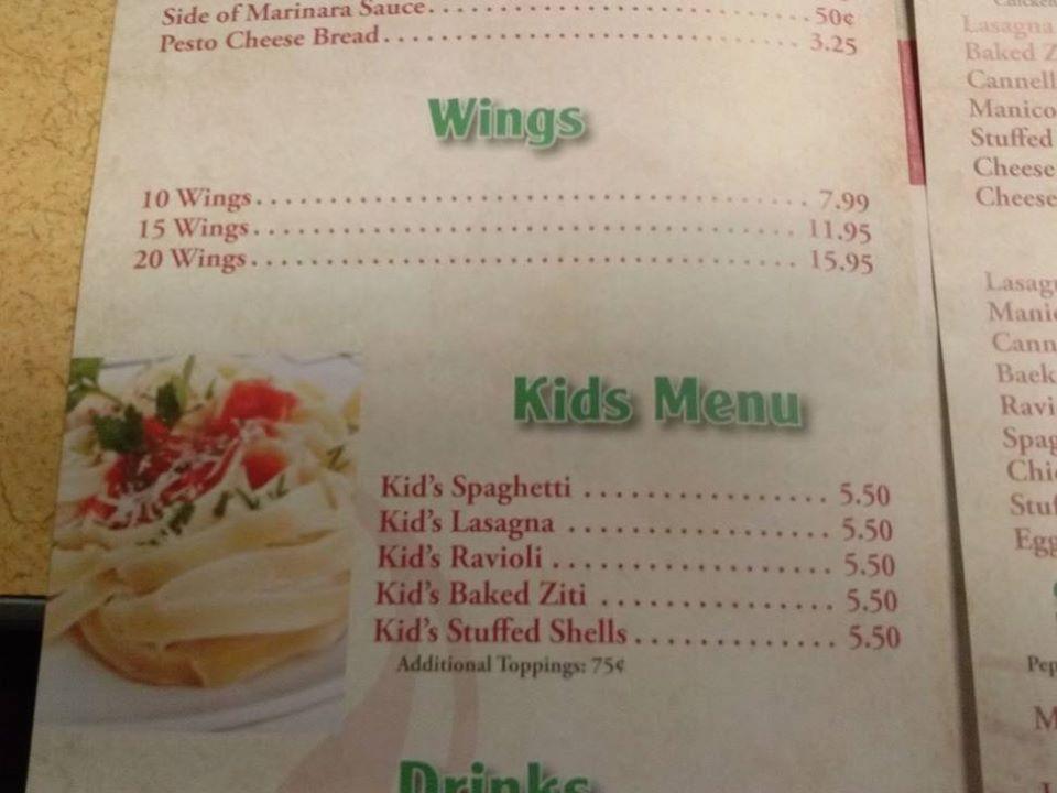 Menu at Zac's Pizza Restaurant, Asbury Lake, Henley Rd