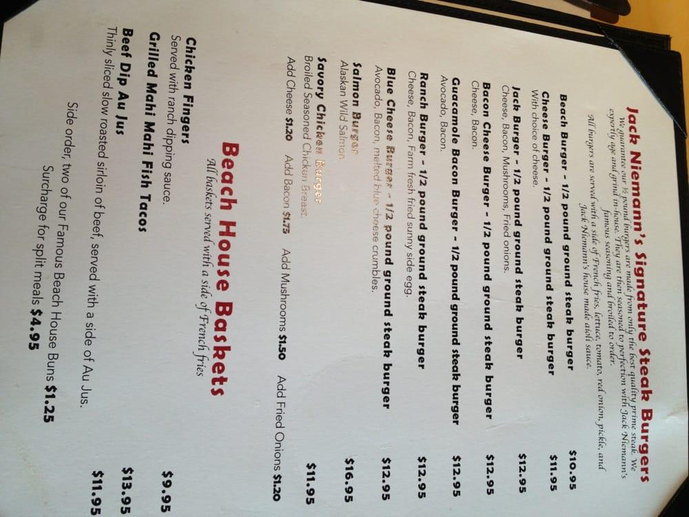 Menu at CJ's Beach House restaurant, Birch Bay