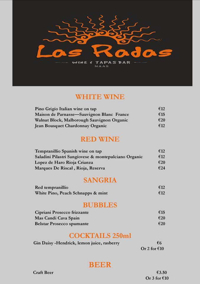 Menu At Las Radas Tapas And Wine Bar Naas