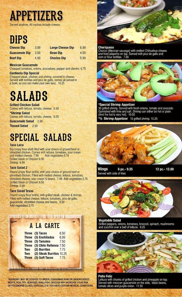 Menu At Gringo's Mexican Grill Restaurant, Jefferson