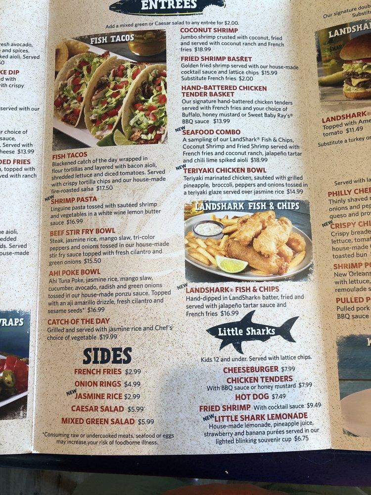 Menu At Landshark Bar And Grill Daytona Beach Daytona Beach