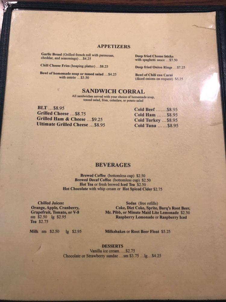 Menu at Stagecoach Restaurant, Elk Grove, Elk Grove Blvd