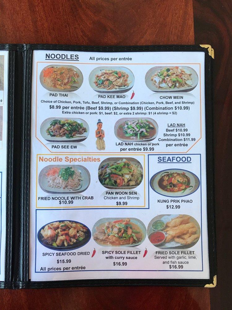 Menu at Thai Palms Restaurant, Palmdale
