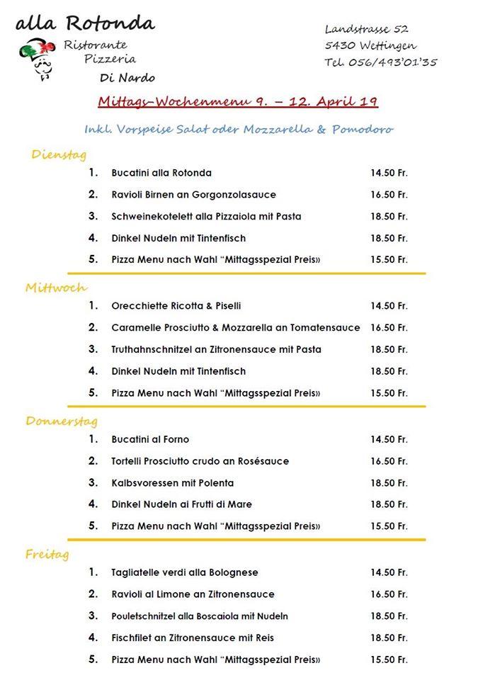 Menu di alla Rotonda 
