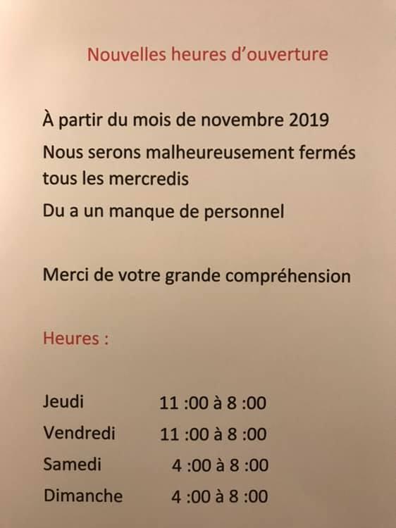 Menu at Buffet Ansélia restaurant, La Sarre