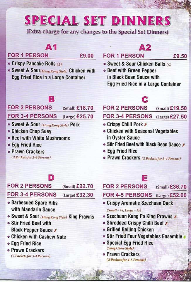 Menu at The Pearl Chinese Takeaway fast food, Kempston