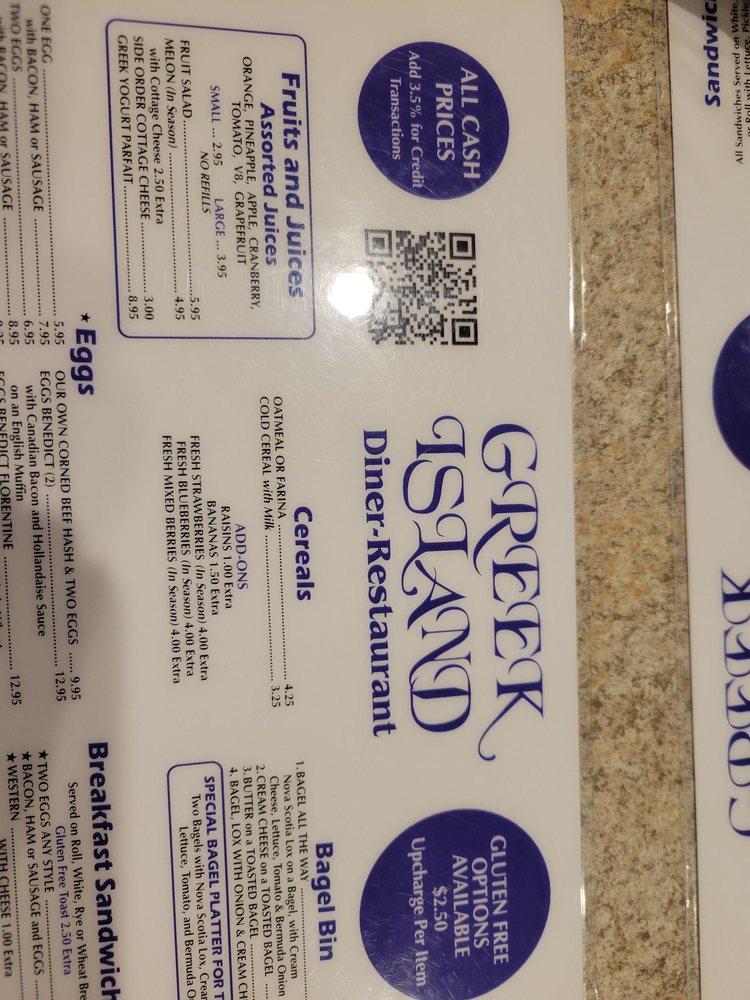 Menu at Greek Island Diner pub & bar, Wading River