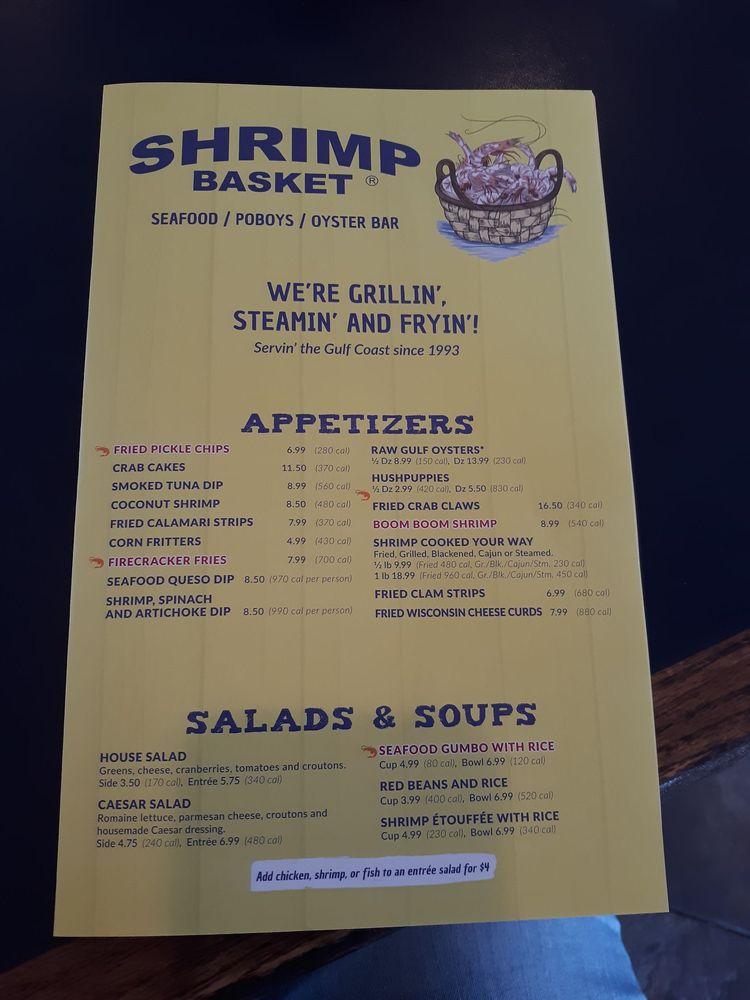 Menu at Shrimp Basket restaurant, Tuscaloosa