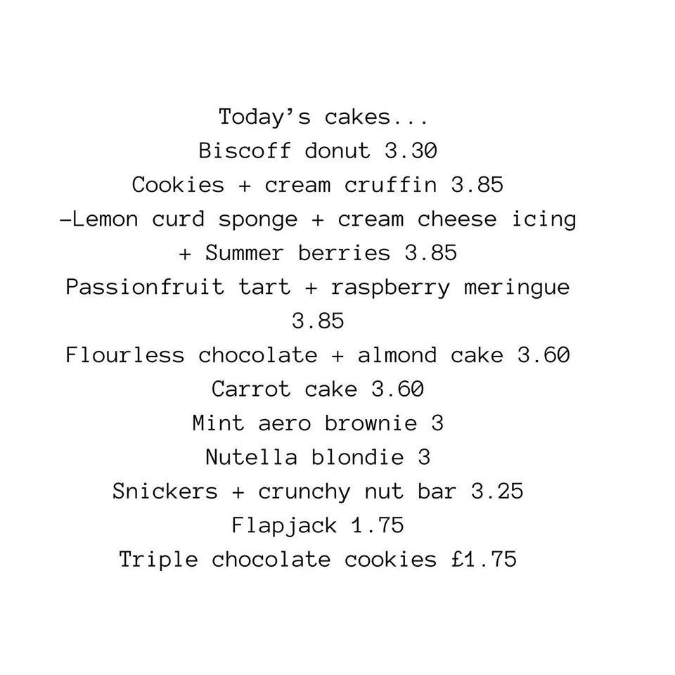 Menu at The Backyard Cafe, Kingswinford