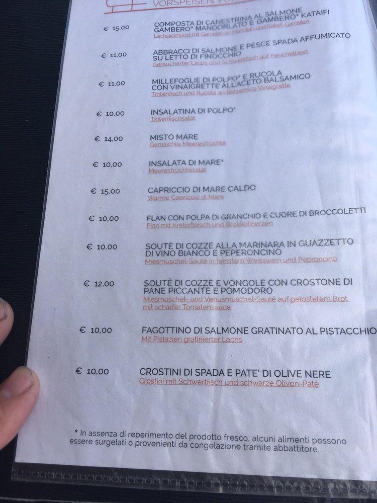 Menu Da Ristorante L Approdo Marina Di Campo