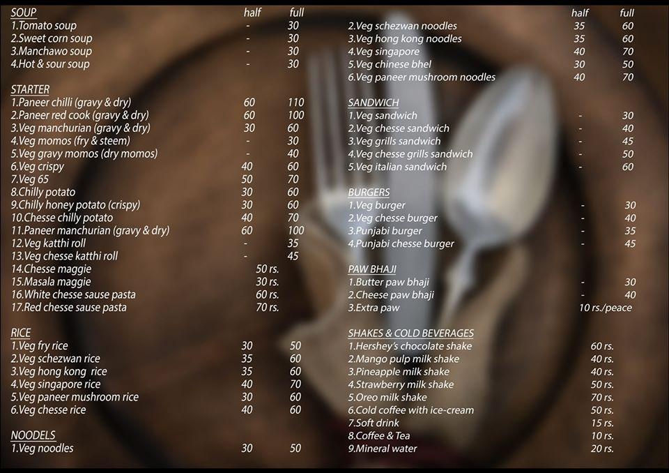Devilla'z Restro & Cafe menu