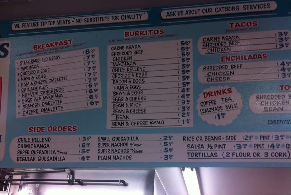 Menu at Lola's 7 Up Market & Deli fast food, Carlsbad, Roosevelt St