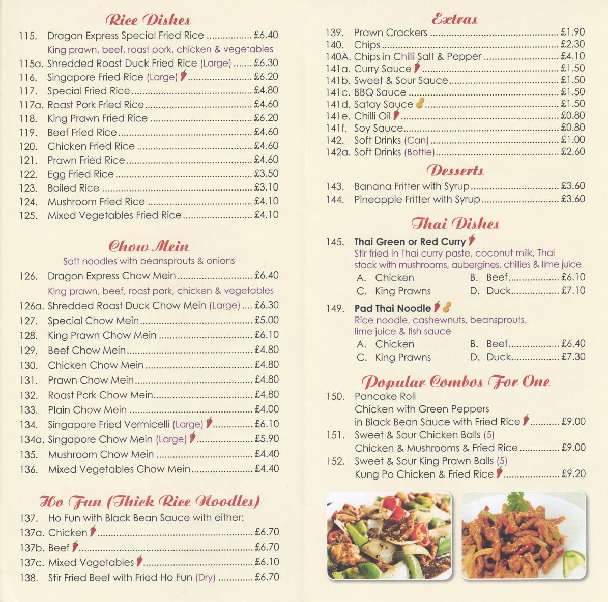 Menu at Dragon Express fast food, Bexley, 133 Blendon Rd