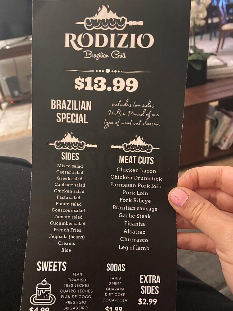 Menu At Rodizio Brazilian Grill Steakhouse Kendall West