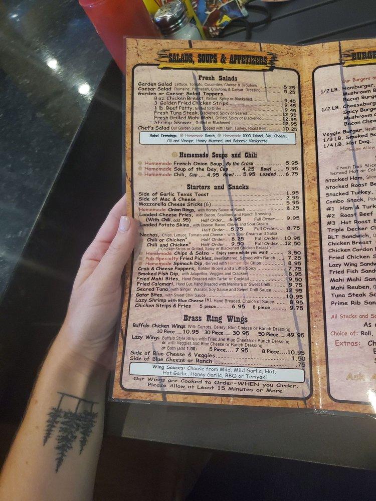 Menu at Brass Ring Pub, Jupiter