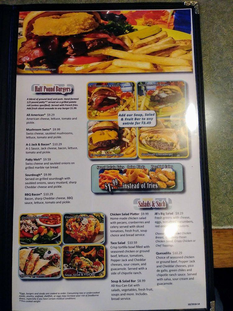 Menu at KJ's American Grille restaurant, Meridian