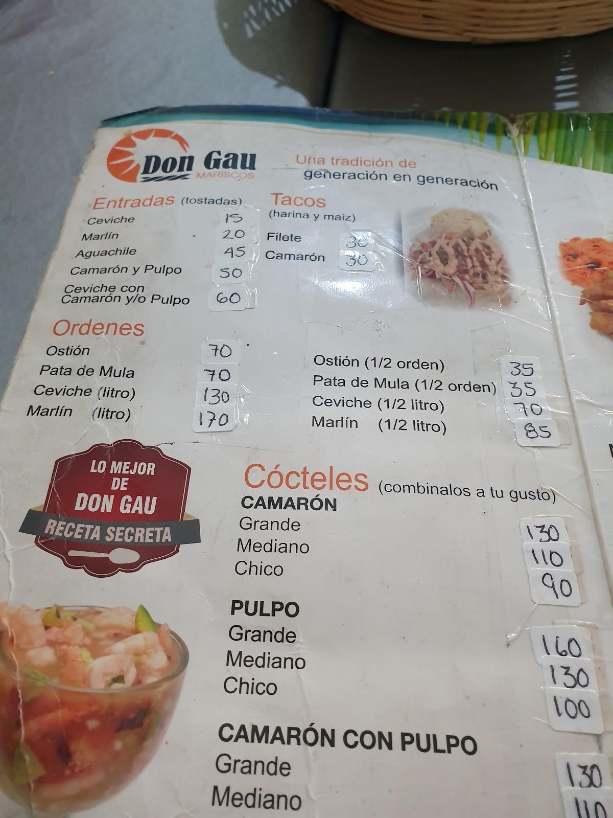 Carta Del Restaurante Mariscos Don Gau Zapopan Av Acueducto