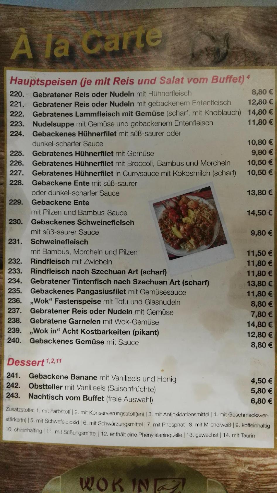 Speisekarte von Wok Garten China Restaurant, Peine