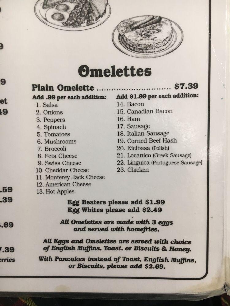 Menu at Village Pancake House restaurant, Rowley