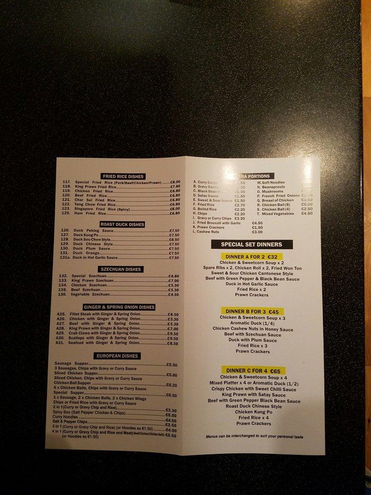 Menu at The Black Wok Blackrock restaurant, Dundalk