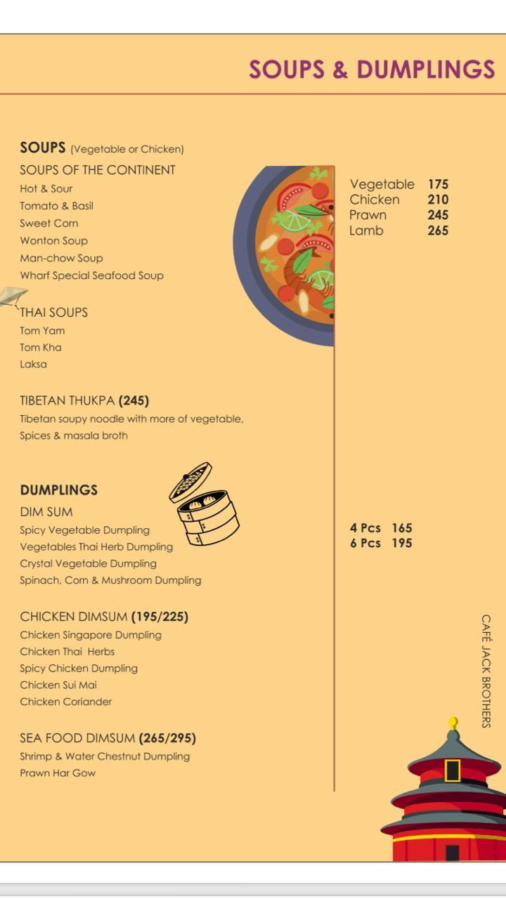 Jack brothers menu