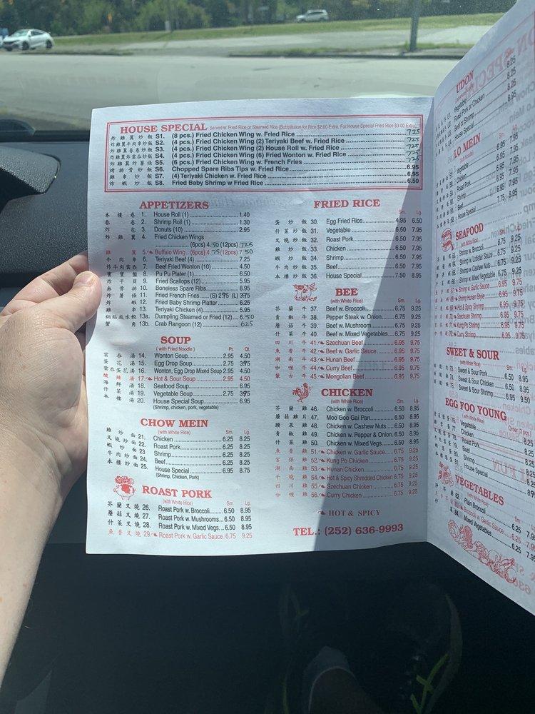 Menu at New Chinese Food Takeout restaurant, New Bern