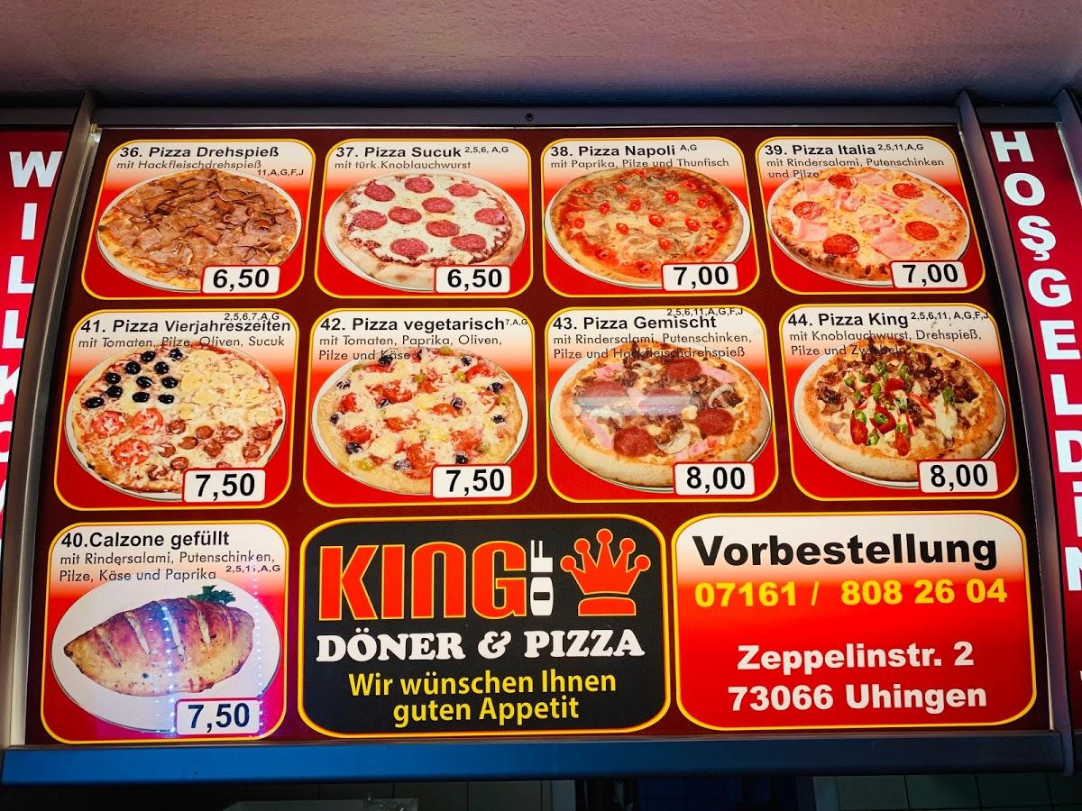 Menu at King of Döner & Pizza, Uhingen