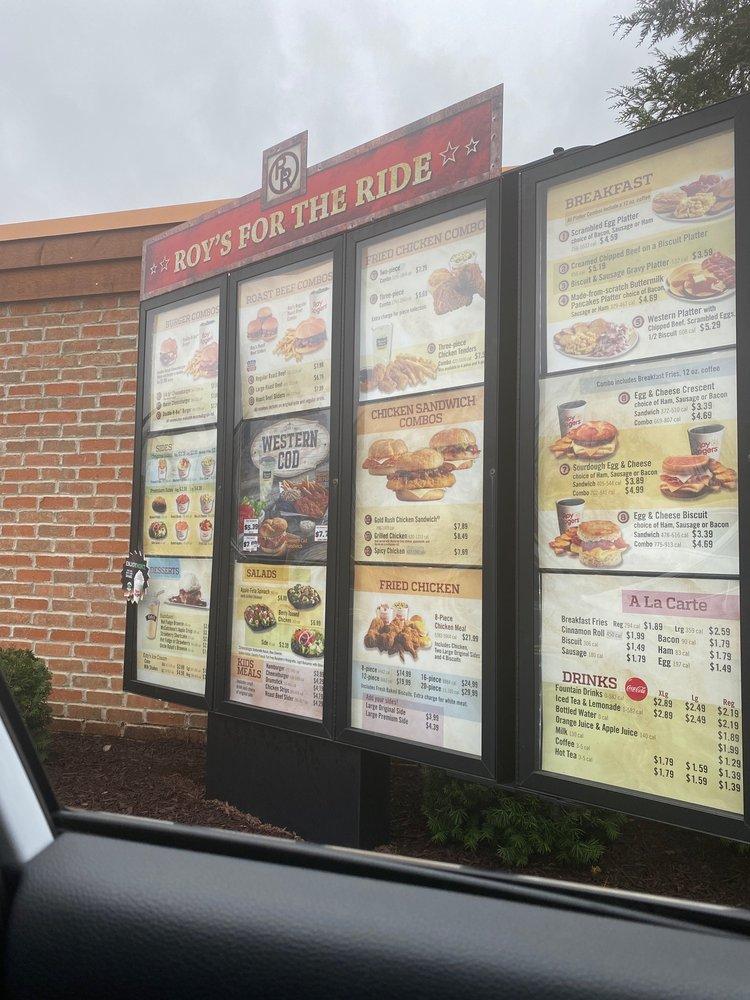 Menu at Roy Rogers fast food, Gainesville, Webb Dr