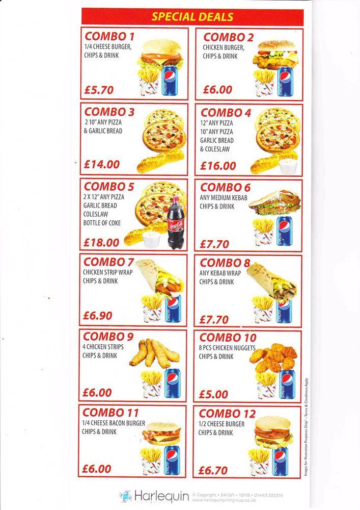 Menu at Beddau Charcoal Grill pizzeria, Pontypridd