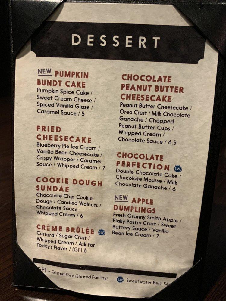 Menu at Sweetwater Chophouse steakhouse, Defiance