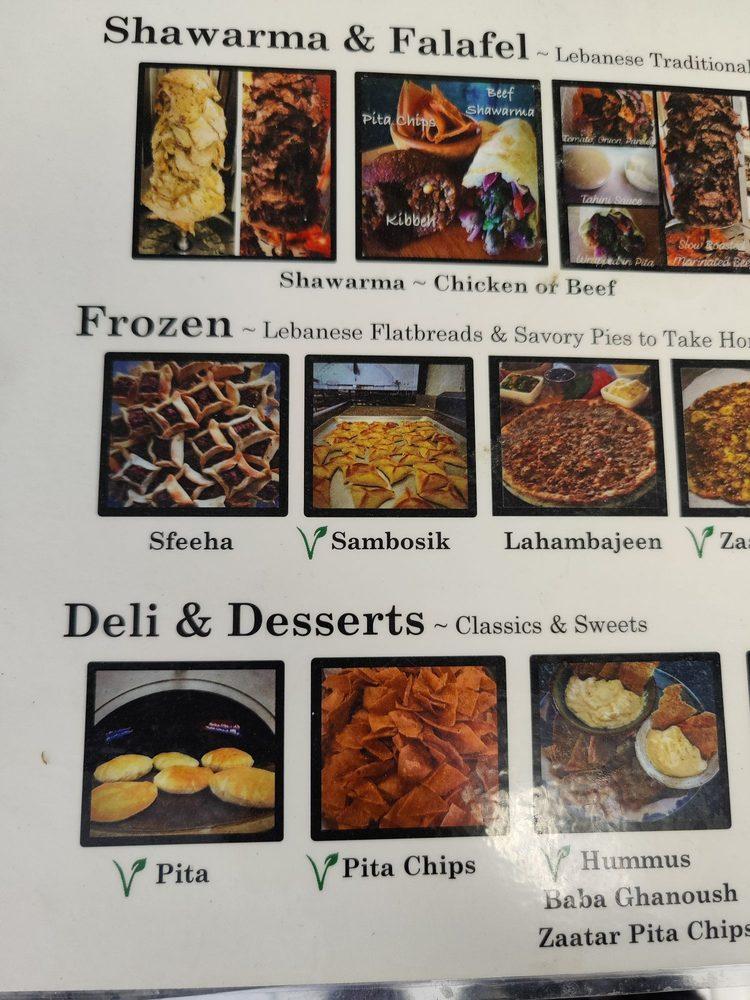 Menu at Lebanese Bakery, Richmond
