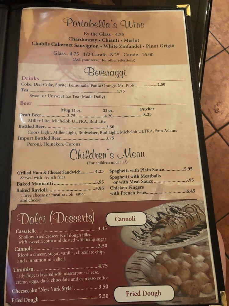 Menu at Portabella Ristorante pizzeria, Richmond