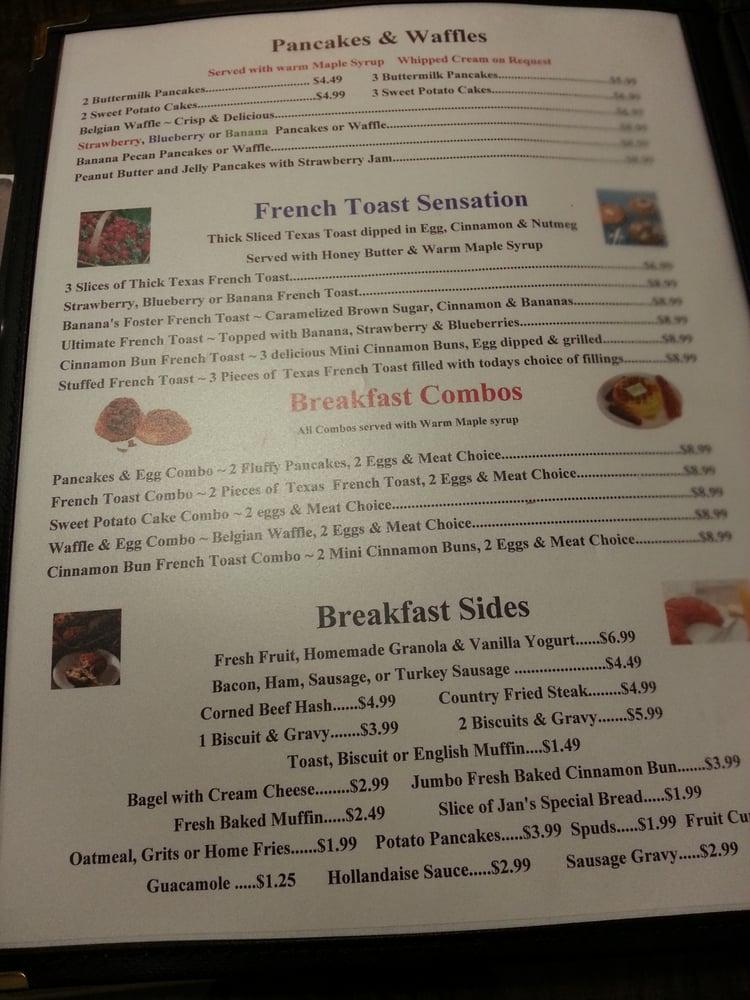 Menu at Jan's Place Restaurant and Bakery, Jensen Beach, NE Jensen