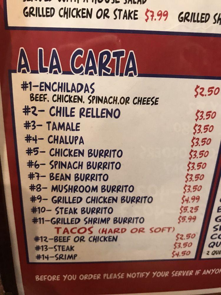 EL TEJANO MEXICAN RESTAURANT 2 MENU visual data 4