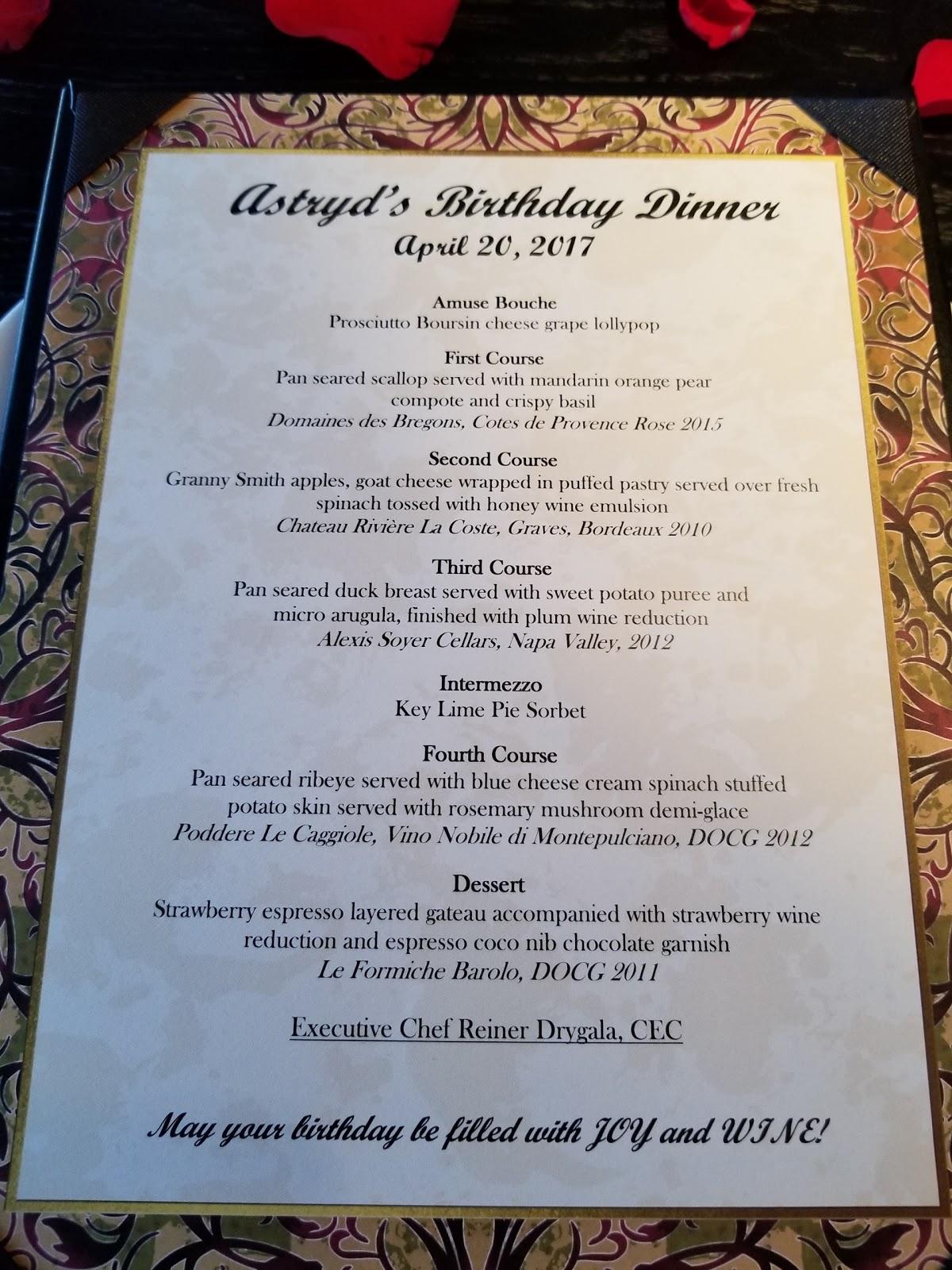 Menu at Citrus Club, Orlando