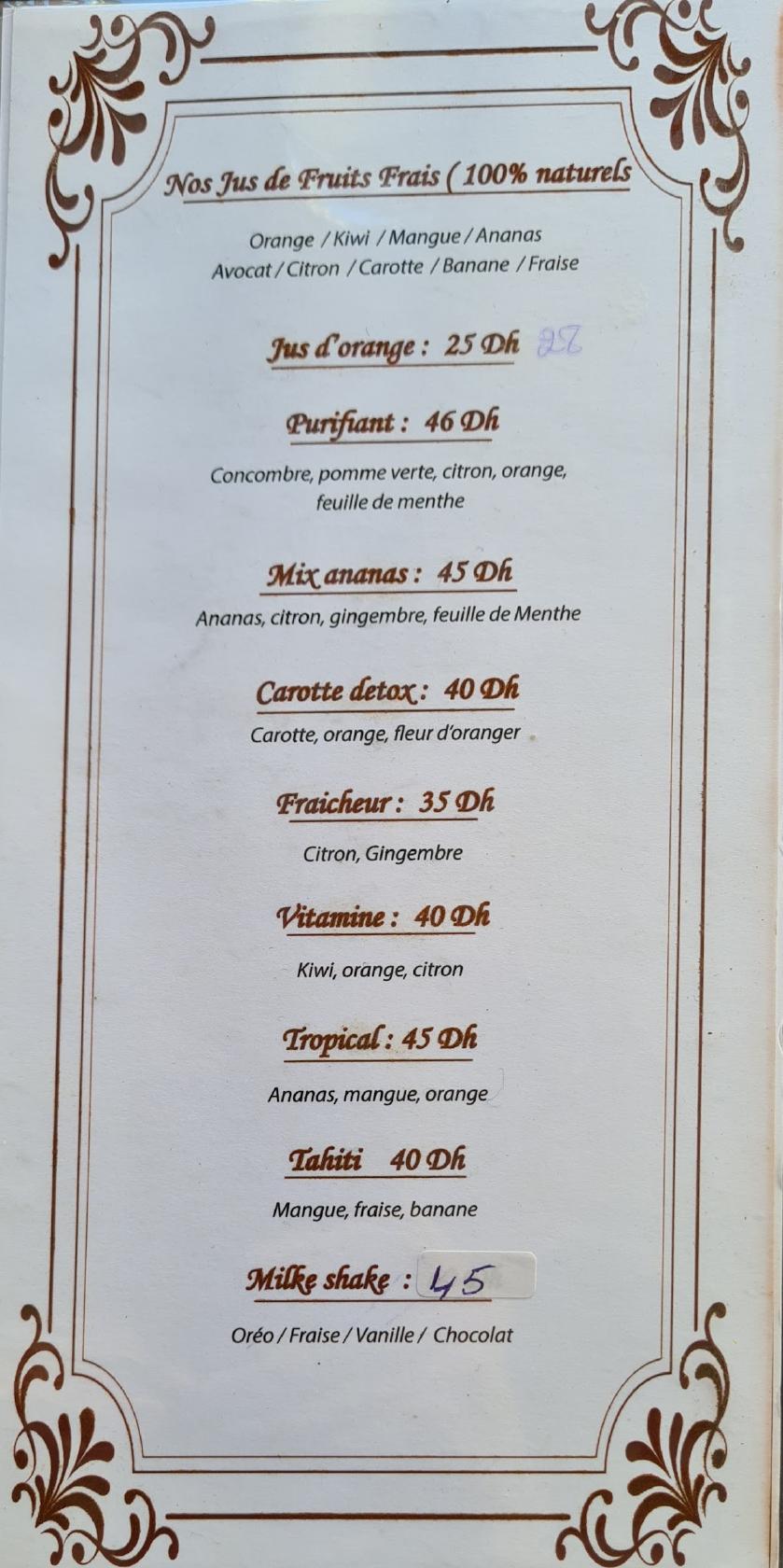 Menu au Le Louvre Coffee & Brunch café, Casablanca