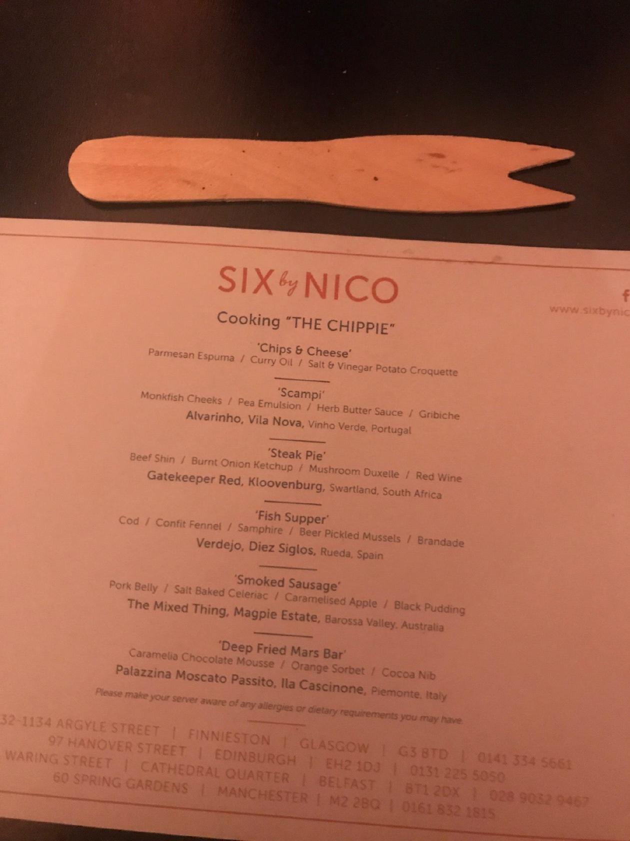 6 by nico menu manchester