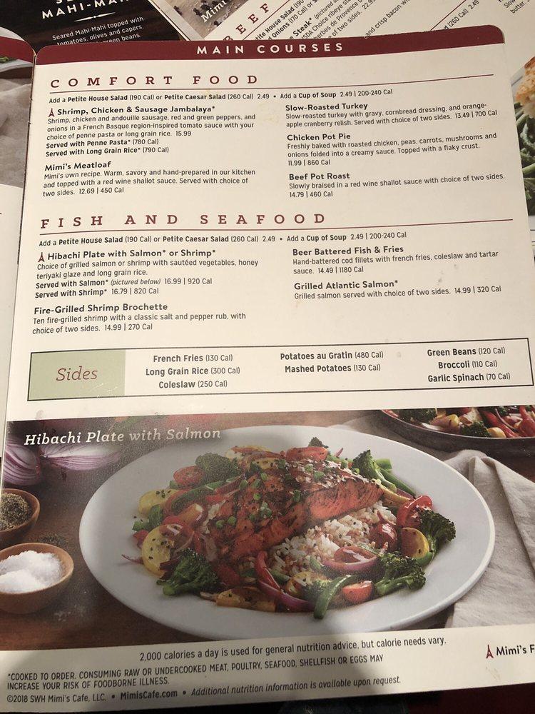 Menu at Mimi's Cafe, Folsom