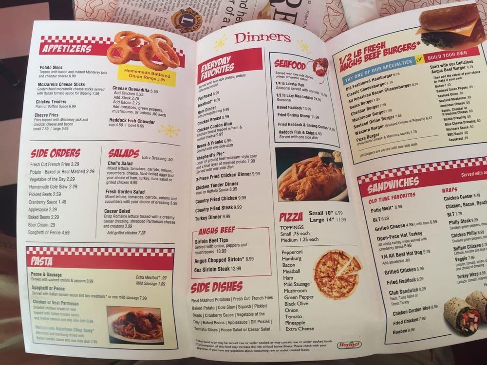 Menu at Blast From the Past Diner restaurant, Waterboro