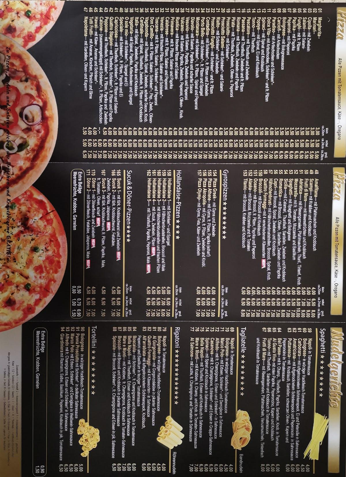 Speisekarte von Pizzeria Portobello, Dorsten