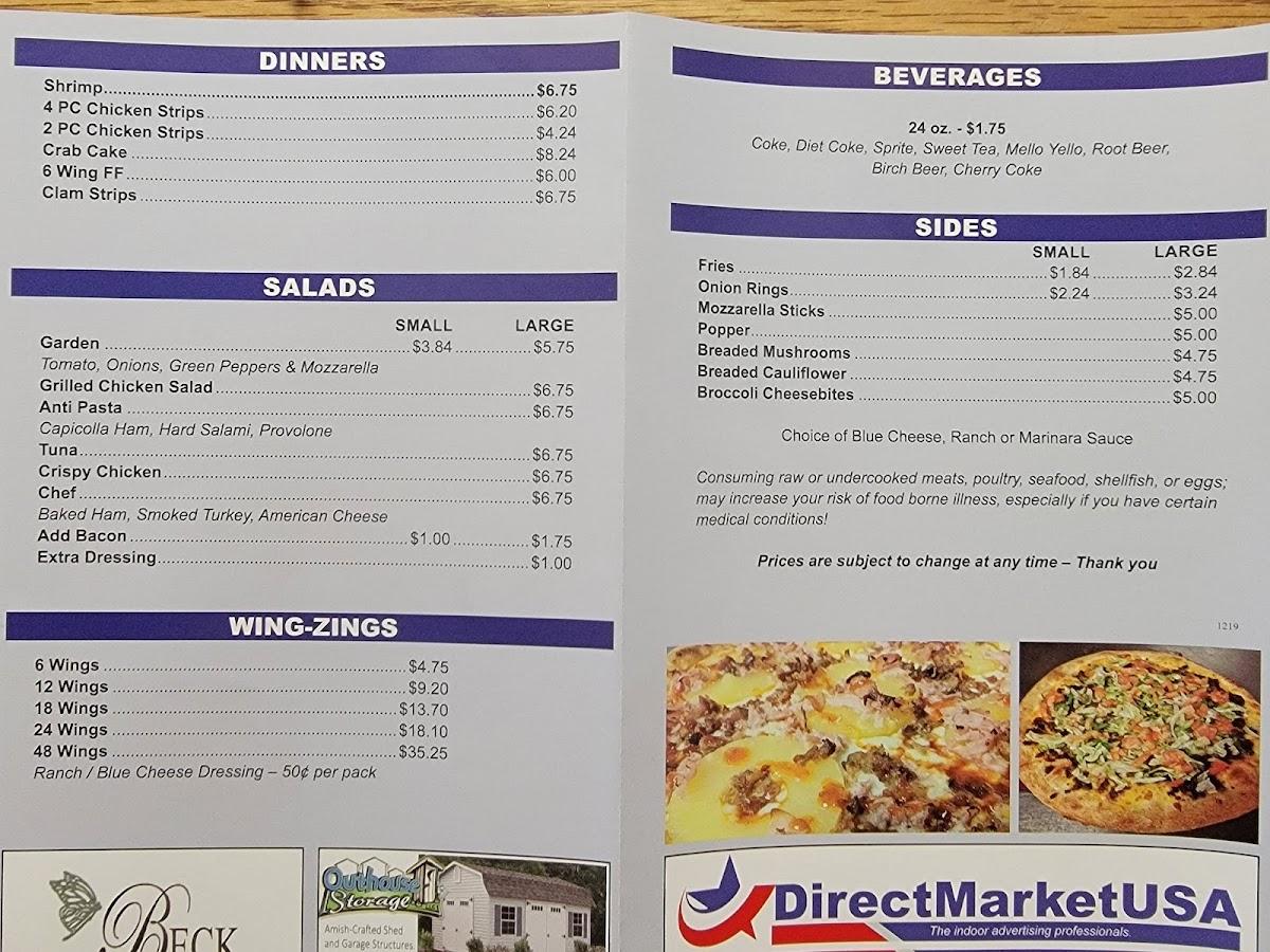 Menu at Jim & Nena's Pizzeria, New Salem Borough
