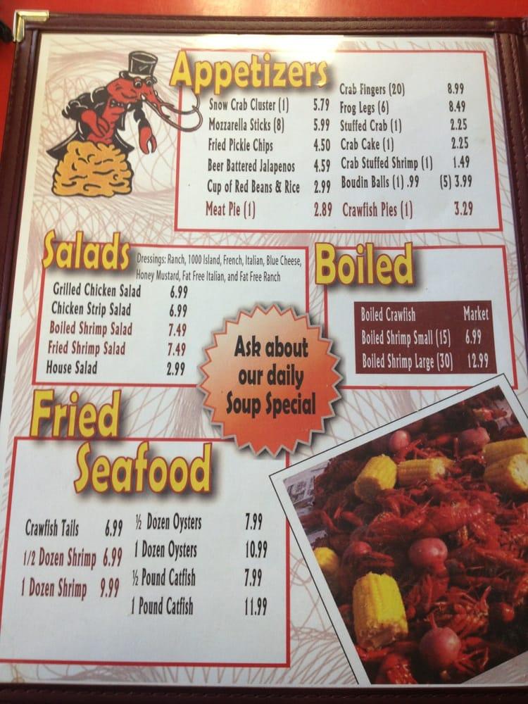 Menu at Crawfish Hole 2 Steak & Seafood Restaurant, Minden