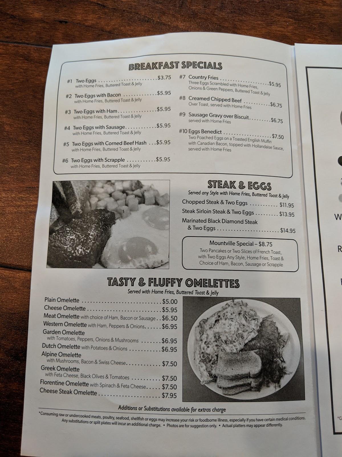 Menu at Mountville Family Restaurant, Mountville