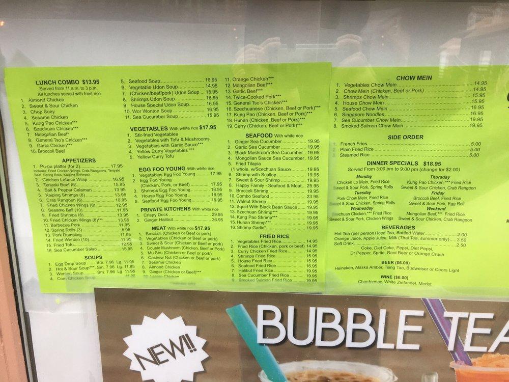 Menu at Good Fortune Restaurant, Ketchikan