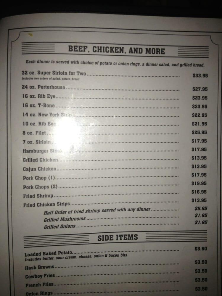 Menu at Horseshoe Restaurant, Hopkinsville