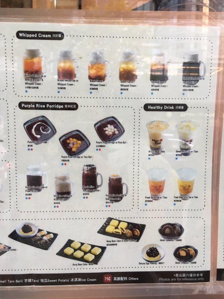 Menu at Meet Fresh desserts, Vancouver